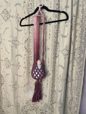 Handmade Pink Ombre Macramé Hanging Bag